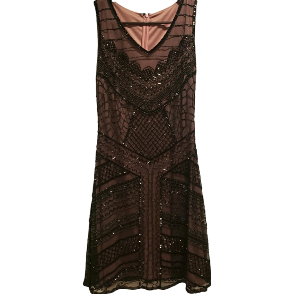Vintage Black Beaded Cocktail Dress Size Small